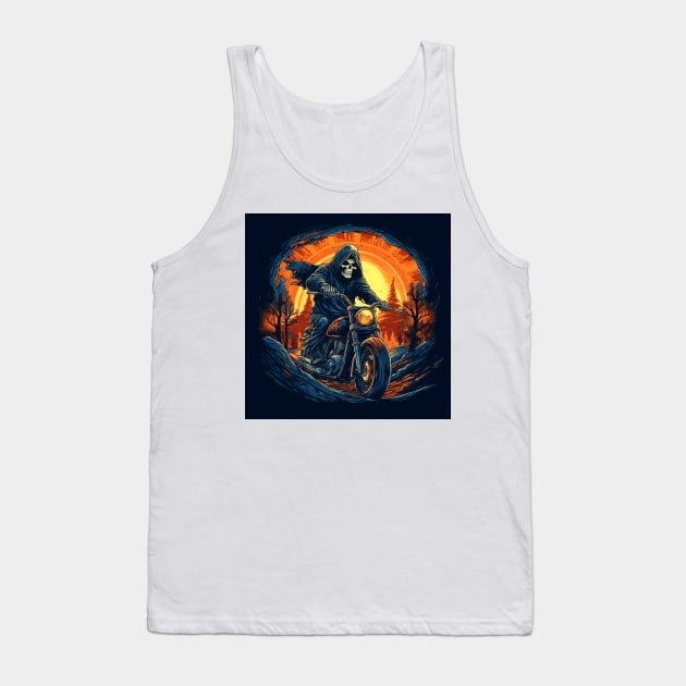 Epic Grim Reaper Motorcycle Tank Top by pako-valor